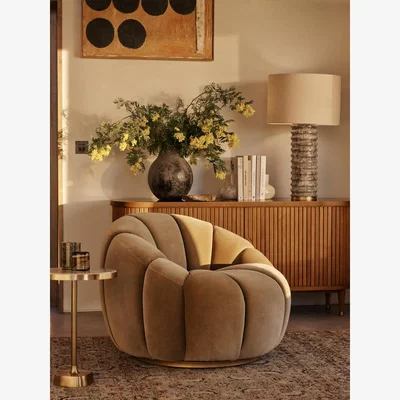 Soho Home Garret Armchair, Velvet, Lichen