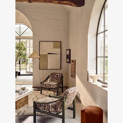 Soho Home Karine Armchair, Olive Gloss, Sampford