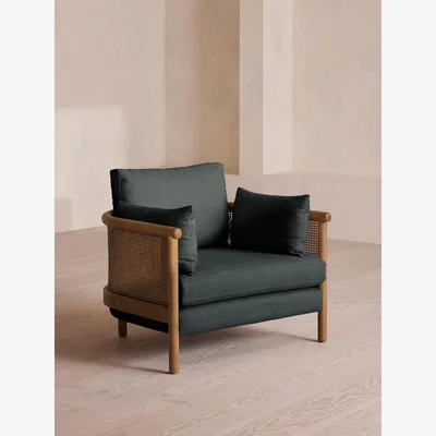 Soho Home Sydney Armchair, Linen, Prussian Blue