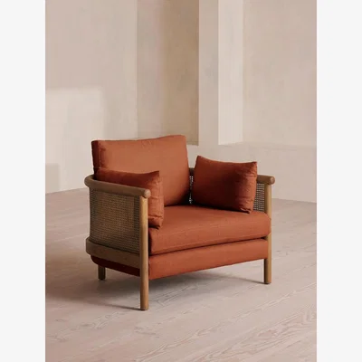 Soho Home Sydney Armchair, Linen, Antique Rose