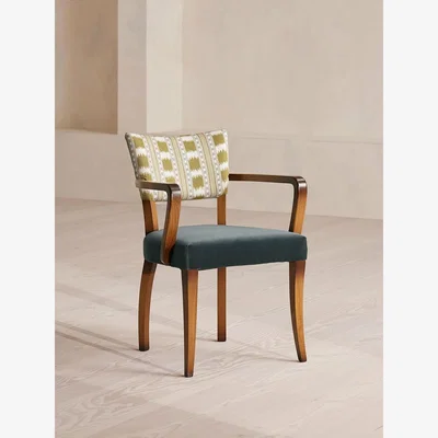 Soho Home Molina Dining Armchair, Paxton, Velvet, Grey Blue