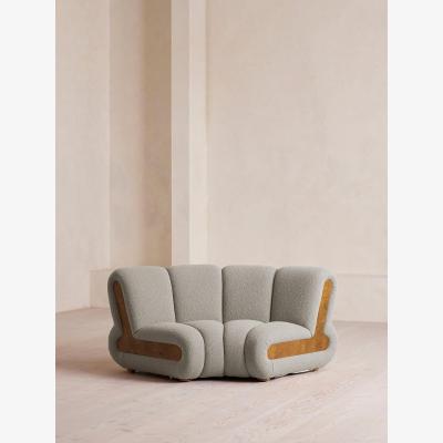 Soho Home Noelle Modular Curved Armchair, Textured Wool Boucle, Pistachio,