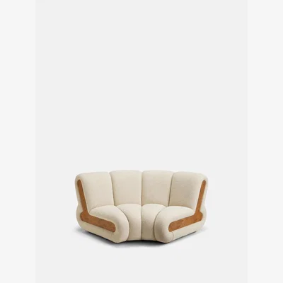 Soho Home Noelle Modular Curved Armchair, Boucle, Natural