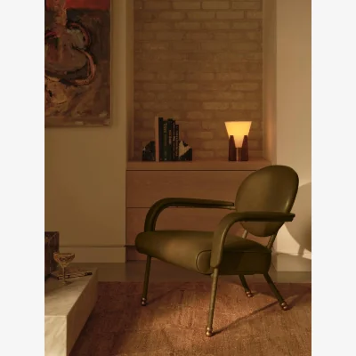 Soho Home Milo Armchair, Leather, Moss
