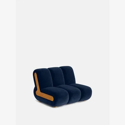 Soho Home Noelle Modular Armchair, Velvet Royal Blue