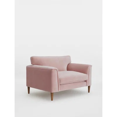 Soho Home Reya Loveseat Velvet, Rosewater