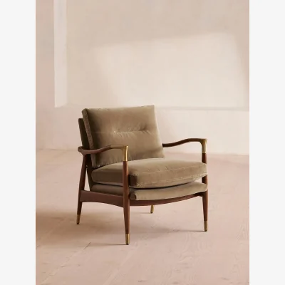 Soho Home Theodore Armchair, Velvet, Truffle, UK