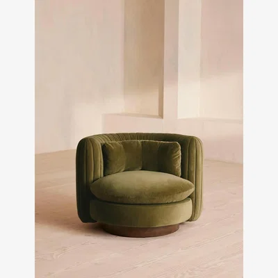 Soho Home Vivienne Armchair, Velvet, Olive
