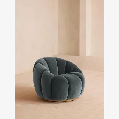 Soho Home Garret Armchair, Velvet, Grey Blue