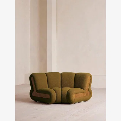 Soho Home Noelle Modular Curved Armchair, Textured Wool Boucle, Kelp,