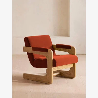 Soho Home Lara Armchair, Rust, Velvet
