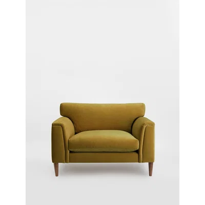 Soho Home Reya Loveseat Velvet, Ochre