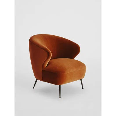 Soho Home Jeanne Armchair, Moleskin Velvet Pumpkin, UK