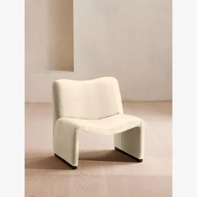 Soho Home Lovett Armchair, Velvet, Porcelain
