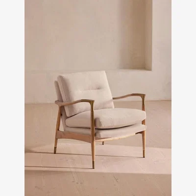 Soho Home Theodore Oak Armchair, Linen, Bisque
