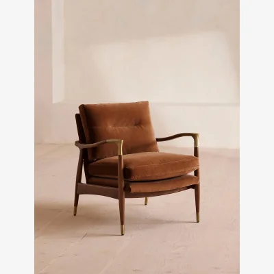 Soho Home Theodore Armchair, Velvet, Cinnamon, UK