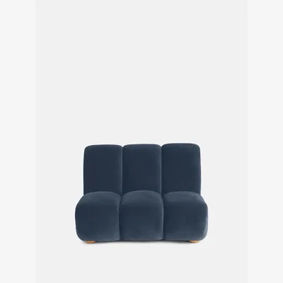 Soho Home Noelle Modular Armchair, Velvet Grey Blue