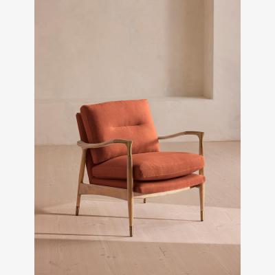 Soho Home Theodore Oak Armchair, Linen, Antique Rose