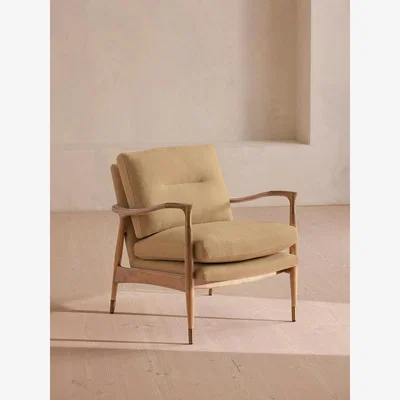 Soho Home Theodore Oak Armchair, Linen, Wheat