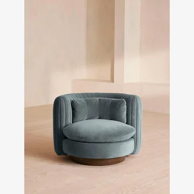 Soho Home Vivienne Armchair, Velvet, Grey Blue