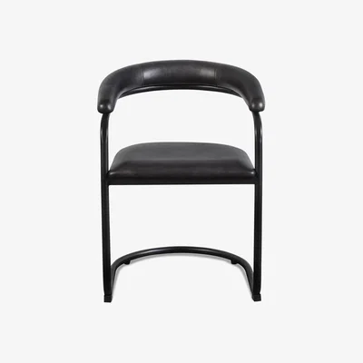 Sazy Earl Leather Armchair, Black