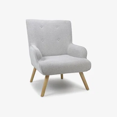Teddy Beau Shankar Cinema Chenille Effect Silver Grey Armchair