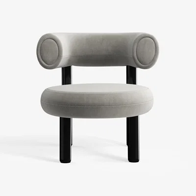 Tom Dixon Tom Dixon - Fat Black Steel Lounge Chair - Clay (Royal 84)