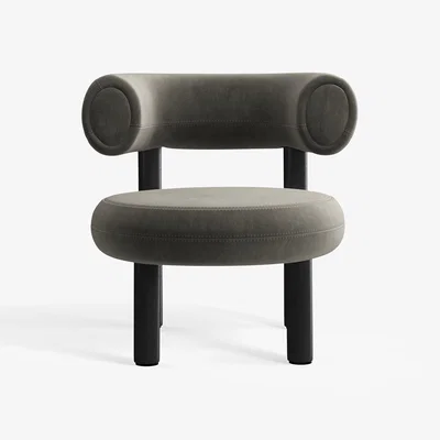 Tom Dixon Tom Dixon - Fat Black Wood Lounge Chair - Niagara (Royal 158)
