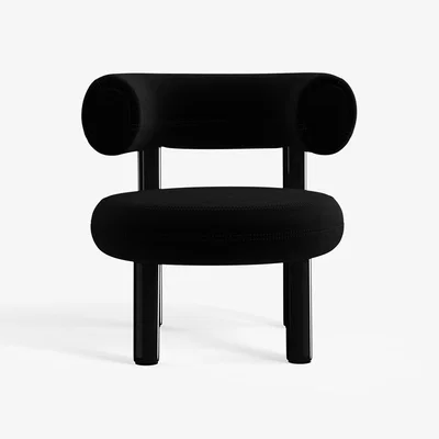 Tom Dixon Tom Dixon - Fat Black Steel Lounge Chair - Black (Kvadrat Hero 2 0192)
