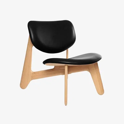 Tom Dixon Tom Dixon - Slab Lounge Chair in Natural Leather / Black