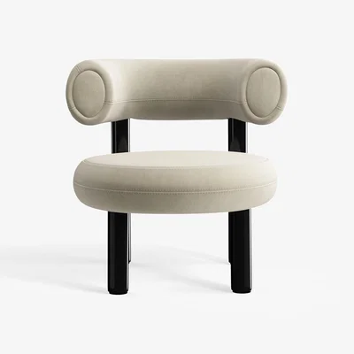 Tom Dixon Tom Dixon - Fat Black Steel Lounge Chair - Pearl (Royal 106)