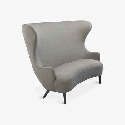 Tom Dixon Tom Dixon - Wingback Sofa Black Leg Micro Boucle 0404
