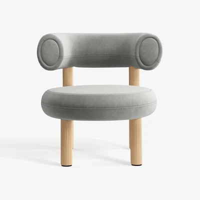 Tom Dixon Tom Dixon - Fat Natural Wood Lounge Chair - Silver (Royal 125)