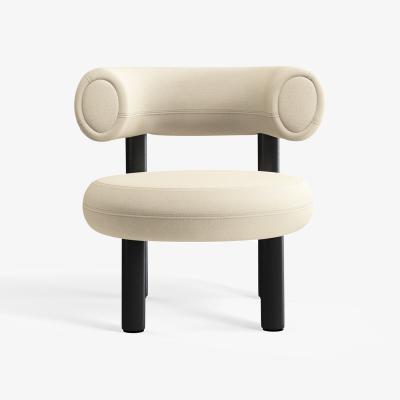 Tom Dixon Tom Dixon - Fat Black Wood Lounge Chair - Bright White (Kvadrat Hallingdal 0100)