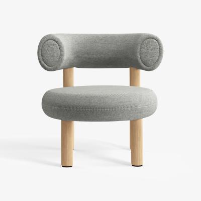 Tom Dixon Tom Dixon - Fat Natural Wood Lounge Chair - Light Grey (Kvadrat Hallingdal 0110)