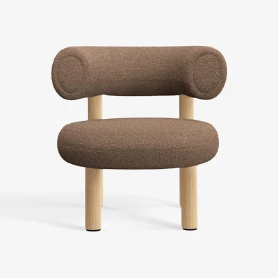 Tom Dixon Tom Dixon - Fat Natural Wood Lounge Chair - Light Brown (Kvadrat Elle 0280)