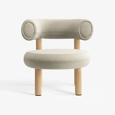 Tom Dixon Tom Dixon - Fat Natural Wood Lounge Chair - Pearl (Royal 106)