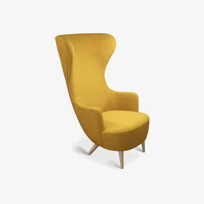 Tom Dixon Tom Dixon - Wingback Chair Natural Leg Melange Nap 0461