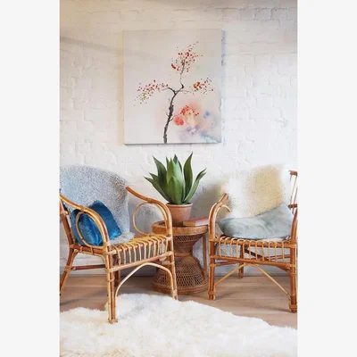 Urban Outfitters Urban Renewal Pair Of Vintage Cane Armchairs - Neutral 77cm x 54cm x 54cm at Urban Outfitters