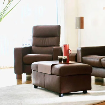 Woods Furniture Stressless Wave High Back Chair High Back Chair in Cori Leather