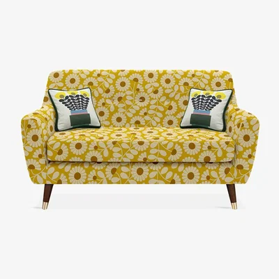 Amara Orla Kiely - Rose Small Sofa - Kimono Dandelion / Bunch of Stems Sunflower