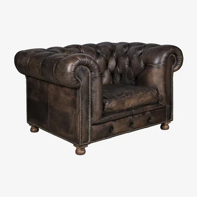 Barker and Stonehouse Timothy Oulton Westminster Feather 1 Seater Sofa, Vegabond Black Leather