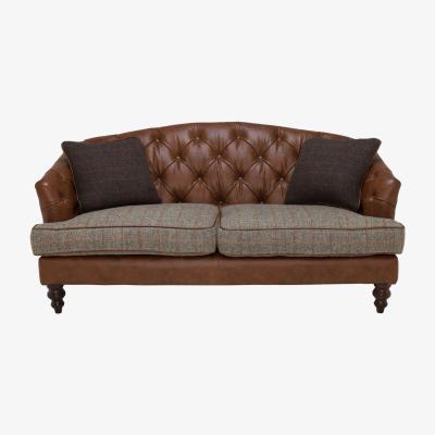 Barker and Stonehouse Harris Tweed Dalmore Petit Sofa Fabric and Leather - Barker &amp; Stonehouse