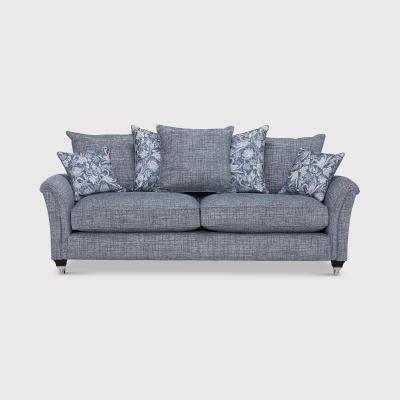 Barker and Stonehouse Devonshire Grand Sofa Pillow Back, Blue Fabric | Barker & Stonehouse
