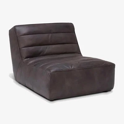 Barker and Stonehouse Timothy Oulton Shabby Sectional 1 Seater Sofa, Black Leather | Barker & Stonehouse