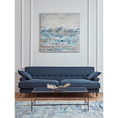 Cox and Cox Herringbone Sofa - Blue