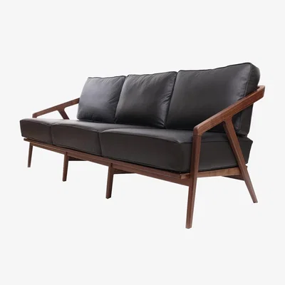 The Conran Shop Katakana Sofa Walnut & Black Leather