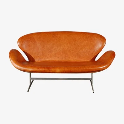 The Conran Shop Swan Sofa Grace Leather Walnut