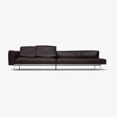 The Conran Shop Matic Sofa in Dark Brown Leather By Knoll