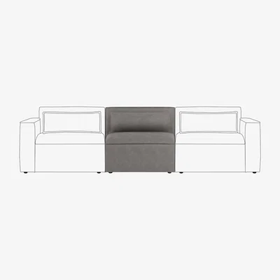 Dunelm Modular Arne Faux Leather Armless Piece Grey